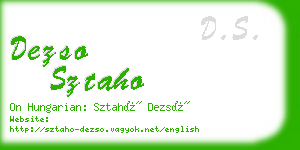 dezso sztaho business card